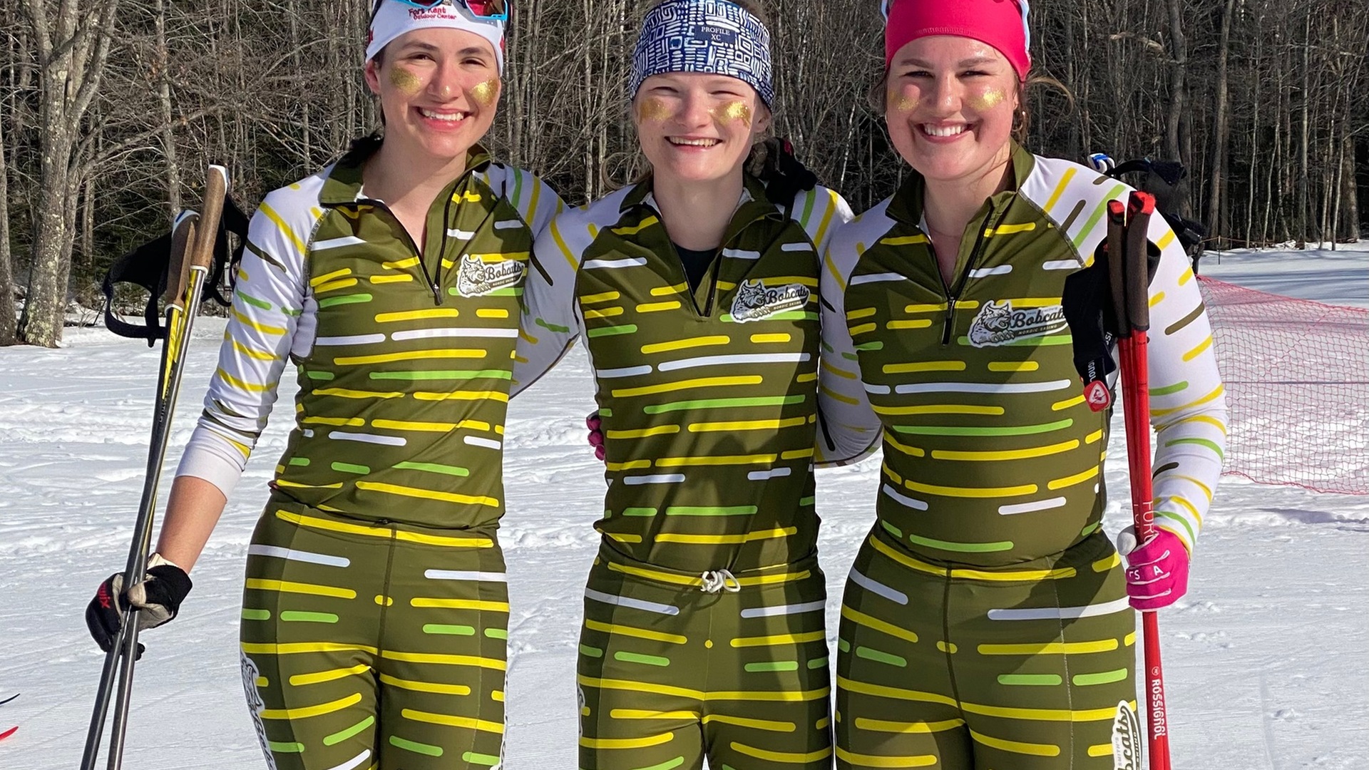 Dolcie Tanguay (left), Jessie Church (center), and Kaisa Bosek (right) pose after winning the ECSC Divisional Women's Team Relay. Thumbnail